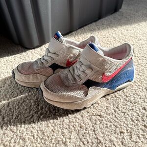 Nike Kids Sneakers - White, Blue, and Red